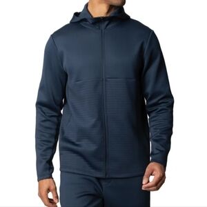 New Spyder Men's Full Zip Hoodie Sweater Blue Size M Pockets Stretchy Activewear